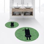 Viyana Home Dijital Baskılı Kaymaz Yıkanabilir Yuvarlak Ikili Banyo Paspas Klozet Takımı, V-Y-Klozet-39-Yeşil, - Renkli
