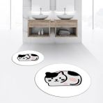 Viyana Home Dijital Baskılı Kaymaz Yıkanabilir Yuvarlak Ikili Banyo Paspas Klozet Takımı, V-Y-Klozet-43-Beyaz, - Renkli