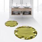 Viyana Home Dijital Baskılı Kaymaz Yıkanabilir Yuvarlak Ikili Banyo Paspas Klozet Takımı, V-Y-Klozet-47-Yeşil, - Renkli