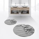 Viyana Home Dijital Baskılı Kaymaz Yıkanabilir Yuvarlak Ikili Banyo Paspas Klozet Takımı, V-Y-Klozet-48-Gri, - Renkli