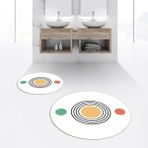 Viyana Home Dijital Baskılı Kaymaz Yıkanabilir Yuvarlak Ikili Banyo Paspas Klozet Takımı, V-Y-Klozet-49-Beyaz, - 40 x 60 cm - 60 x 100 cm