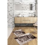 Viyana Home Dijital Kaymaz Yıkanabilir Çiçekli Banyo Paspası 2'li Klozet Takımı Halısı