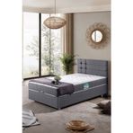 Viyana Tek Kişilik Baza Başlık Comfort Yatak Seti - Gri