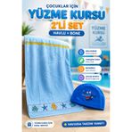 viyol marketim Çocuk Plaj/Havuz Havlusu 75X150 cm + Yüzücü Bonesi – Yüzme Kursu Seti, Konforlu Kullanım