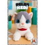 viyol marketim Peluş Kedi 35 cm – Sesli Miyavlayan, Yumuşak Oyuncak Kedi, Uyku Arkadaşı