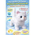 viyol marketim Pilli Hareketli Sesli Peluş Kedi Oyuncak – Yürüyen Sevimli Kedi, Pil Dahil