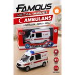 viyolmarketim Işıklı Sesli Metal Ambulans Oyuncak – Açılır Kapılı Acil Servis Aracı
