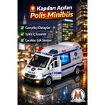 viyolmarketim Işıklı Sesli Oyuncak Polis Ambulans Minibüs – Açılır Kapılar, Sürmeli Araç