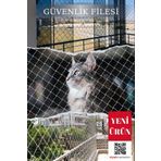 viyolmarketim Kedi Filesi 2,50x300 Cm Kedi Balkon Filesi Kedi Koruma Filesi Kedi Pencere Filesi Kuş Önleme Ağı