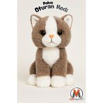 viyolmarketim Peluş Oturan Kedi 25 cm – Yumuşak Peluş Oyuncak – 3 Asorti Renk – Sevimli Kedi Figürü