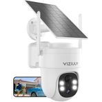 VIZIUUY Güneş Güvenlik Kameraları Kablosuz Açık, 3MP Pan Tilt 360 ° WiFi Kamera Renkli Gece Görüş/PIR Sensörü/2 Yönlü Ses/Alexa/Google Asistan