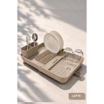 ViZKA Açılır Kapanır Bulaşık Kurutma Sepeti, Sürgülü Tabaklık Bulaşıklık /LATTE