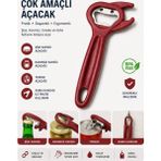 Vizka Çok Amaçlı Kapak Açacağı , Meşrubat Açacağı , Kavanoz Kapağı Açacağı - Kırmızı