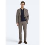 Vizon Çizgili Modern Fit İpek Karışımlı Takım Elbise