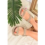Vizon Halat Ipli Hasır Kadın Sandalet K596012104