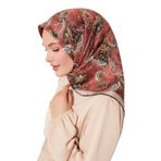 Vizon Karışık Retro Twill İpek Eşarp