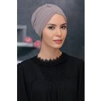 Vizon Pratik Hazır Geçmeli Tesettür Bone Sandy Kumaş Taçlı Büzgülü 1208_10