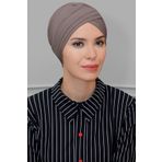 Vizon Pratik Hazır Geçmeli Tesettür Bone Sandy Kumaş Üç Çapraz 1803_10