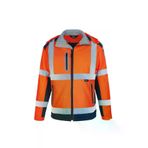 Vizwell Softshell Reflektörlü İş Montu Su Geçirmez Ceket Turuncu VWJK177T