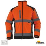 Vizwell VWJK177A Turuncu-Siyah Softshell Reflektörlü İki Renkli Erkek Mont