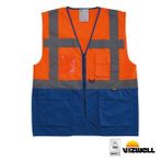 Vizwell VWRW01 Çok Cepli Turuncu Lacivert Mühendis Yeleği