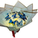 Vizyon Çiçek 3D Pvc Kelebek 36 Lı Duvar Süsleme Kelebek Buketlik Ev Dekorasyon Mutfak Dekorasyon Çoçuk Odası - Mavi