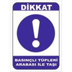 Vizyon Trafik Basınç Tüpleri Arabası Ile Taşı Levhası 35X50 cm 0.4 mm Galvaniz Saç - Galvaniz Saç 0.4mm - 1 Adet