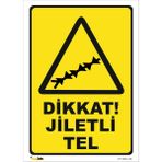 Vizyon Trafik Dikkat Jiletli Tel - Galvaniz Saç 0.4mm - 25 x 35 cm - 1 Adet