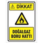Vizyon Trafik Doğalgaz Boru Hattı Levhası - Galvaniz Saç 0,4 mm - 70 x 100 cm