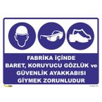Vizyon Trafik Fabrika Içinde Baret - Galvaniz Saç 0.4mm - 15X21 cm - Tekli