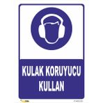 Vizyon Trafik Kulak Koruyucu Kullan Levhası - Galvaniz Saç 0.4mm - 70X100 cm - Tekli
