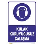 Vizyon Trafik Kulak Koruyucusuz Çalişma Levhası - Galvaniz Saç 0.4mm - 70X100 cm - Tekli