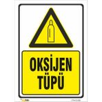 Vizyon Trafik Oksijen Tüpü Levhası - Galvaniz Saç 0,4 mm - 25 x 35 cm