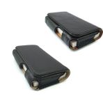 Vizyon Tuşlu Telefon Kılıfı Bel Kemer Kılıf 12.5 x 5.5 cm - Parlak Siyah