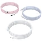 VJitong 60W USB C Şarj Kablosu, 5.0FT Naylon Örgülü USB C Tipi Kablo, iPhone15 Serisi, MacBook Pro 2020, iPad Air 4, Samsung Galaxy S23 için 3'lü Hızlı Şarj Kabloları