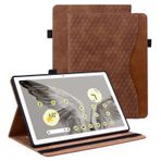 Vkooer Google Pixel Tablet 2023 (11 inç) için kılıf PU deri koruyucu kılıf [otomatik uyku/uyanma fonksiyonu] Google Pixel 2023 Tablet için dik durma fonksiyonlu kapaklı kılıf - Kahverengi