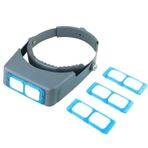 Vludiss Baş Montaj Büyüteç Vizör Çift Lens, Kafa Bandı Büyüteç, Profesyonel Kuyumcu Büyüteci, 4 Değiştirilebilir Optik Lensli 1,5X, 2,0X, 2,5X, 3,5X, Onarım, El Sanatları, Düşük Görüşlü Yaşlılar için
