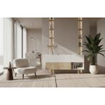 VM VERTEX MOBİLYA Bolonya Ahşap Ayaklı Modern Konsol 150 cm Safir Meşe-Beyaz BLNYA01, One Size - 150X45 - Safirmeşe - Beyaz
