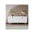 VM VERTEX MOBİLYA Latina Ahşap Ayaklı Modern Konsol 180 Cm Beyaz beyaz 45 x 180