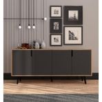 VM VERTEX MOBİLYA Latina Modern Konsol 180 cm Safir Meşe - Antrasit - 45 x 180 cm - Gri
