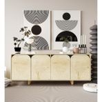 VM VERTEX MOBİLYA Lazio Bohem Ahşap Ayaklı Modern Konsol 180 cm Safir Meşe - 45x180 - Safirmeşe