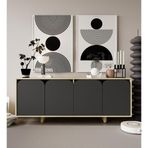 Vm Vertex Mobilya Lazio Bohem Ahşap Ayaklı Modern Konsol 180 Cm Safir Meşe-Antrasit