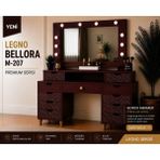 VM VERTEX MOBİLYA Legno Bellora Premıum Aynalı Bordo Mermer Desenli Makyaj Masası - Renkli