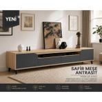 VM VERTEX MOBİLYA Legno Premium 180CM Modern Tv Ünitesi Safir-Ant - Safir Meşe - Antrasit