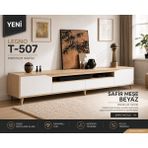 VM VERTEX MOBİLYA Legno Premium 180CM Modern Tv Ünitesi Safir Meşe-Beyaz - Safir Meşe - Beyaz