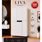 VM VERTEX MOBİLYA Liva Çift Askılıklı Bebek Odası-Yatak Odası-Çocuk Odası Gardrop-Çok Amaçlı Dolap - Antrasit - Beyaz