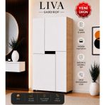 VM VERTEX MOBİLYA Liva Raflı Bebek-Yatak-Çocuk Odası Gardrop-Çok Amaçlı Dolap Safir Beyaz - Beyaz - Kahverengi