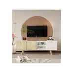 VM VERTEX MOBİLYA Milano Ahşap Ayaklı Modern Tv Ünitesi 160 Cm Safir Meşe - Beyaz Safir Meşe-Beyaz 180 x 50