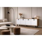 VM VERTEX MOBİLYA Mirza Modern Konsol 180 cm Safir Meşe - Beyaz - 45 x 180 cm - Safirmeşe - Beyaz