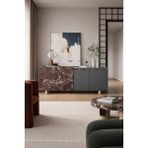 VM VERTEX MOBİLYA Ravenna Modern Konsol 180 cm Mermer Desen - Antrasit - 45 X 180